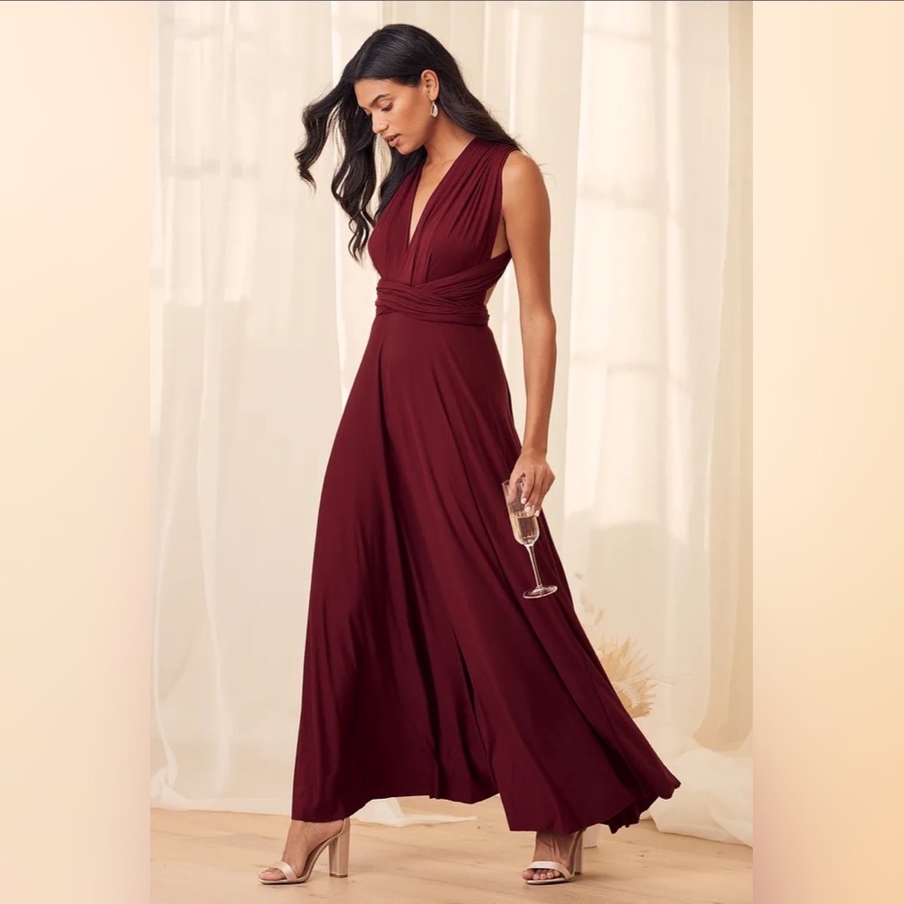 Lulu’s Tricks of the Trade Burgundy Dress